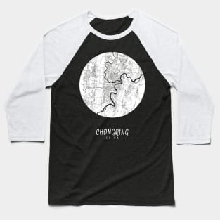 Chongqing, China City Map - Full Moon Baseball T-Shirt